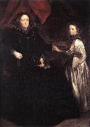 DYCK, Sir Anthony Van Portrait of Porzia Imperiale and Her Daughter fg oil painting artist